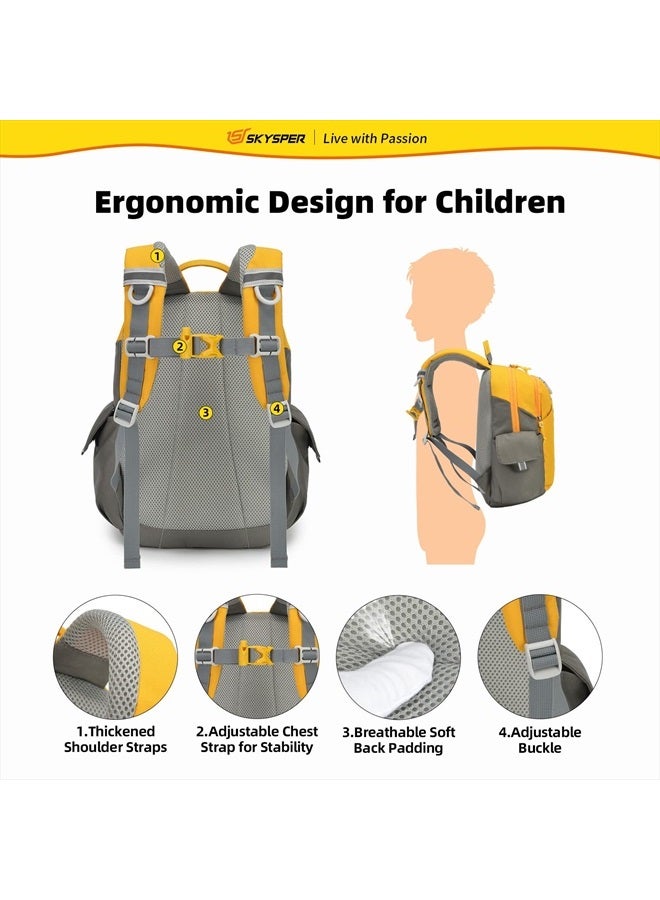 SKYSPER Small Kids Backpack 10L Toddler Hiking Backpack Travel Daypack for Preschool and Kindergarten(Yellow)  - Image 3