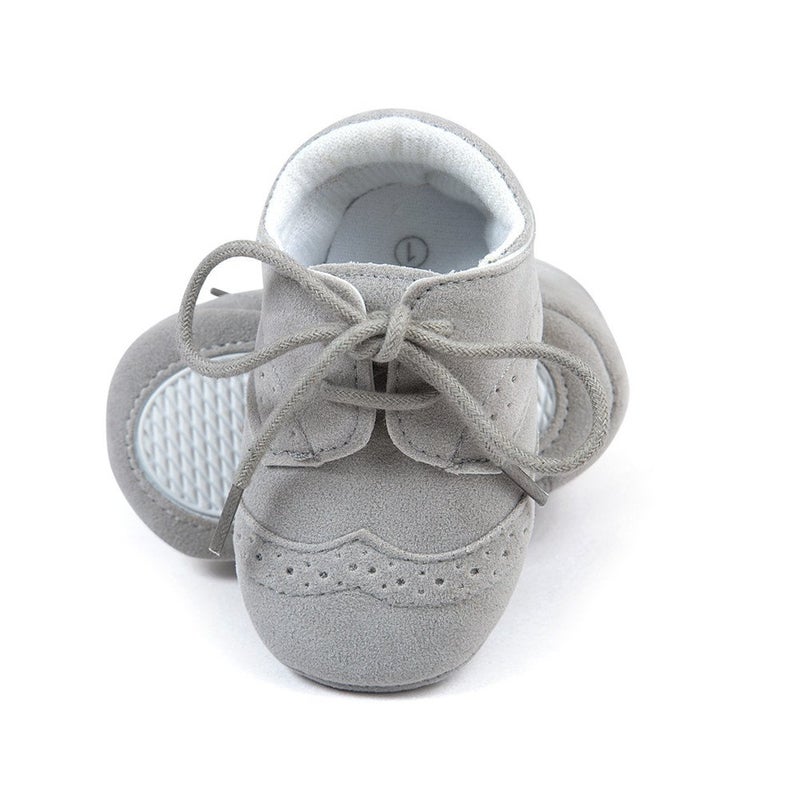ESTAMICO Baby Boys Shoes Prewalker PU Sneakers Gray 3-6 Months - Image 4