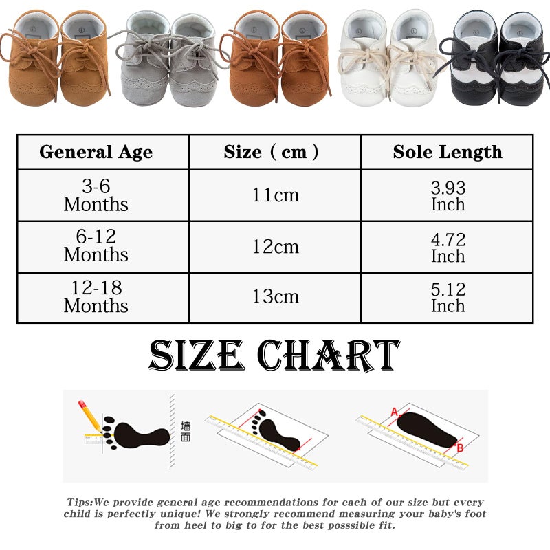 ESTAMICO Baby Boys Shoes Prewalker PU Sneakers Gray 3-6 Months - Image 5