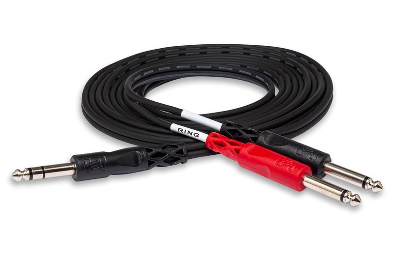 Hosa STP-204 Insert Cable, 1/4 Inch TRS to Dual 1/4 Inch TS, 13 Feet - Image 1
