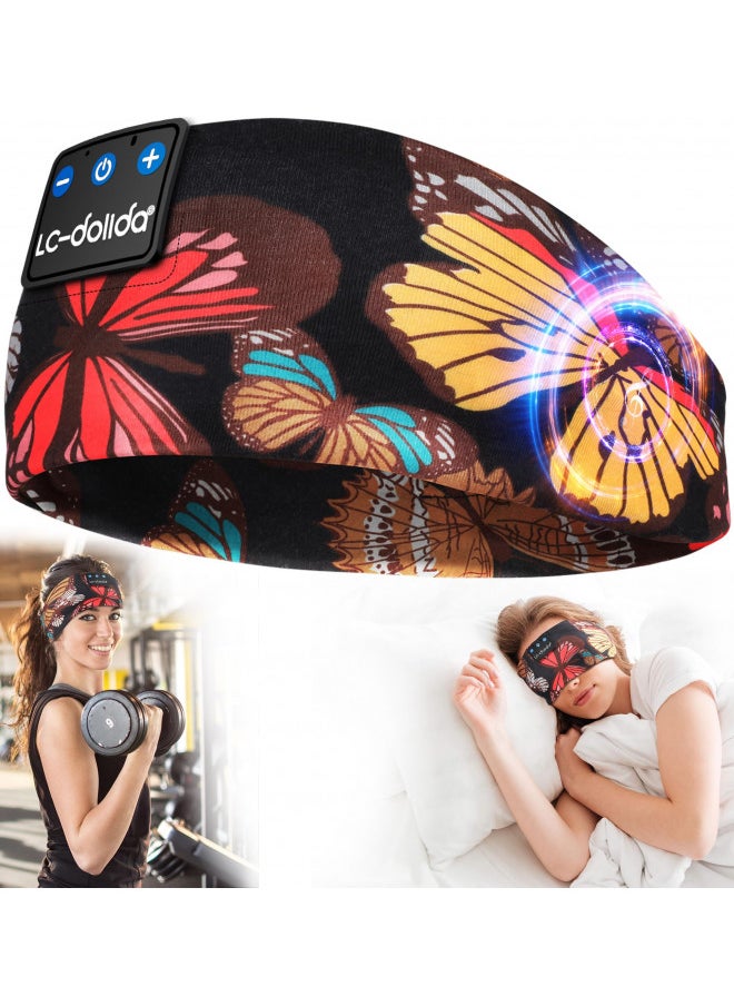 LC-dolida - LC-dolida Sleep Mask with Bluetooth Headphones, Sleep Headphones Bluetooth Headband for Sleeping Sports Sleep Mask for Side Sleeper, Best Gift and Travel Essentials - Image 1