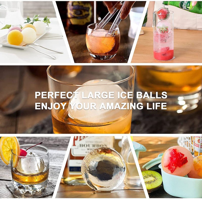 Alexvyan (Pack of 2 Pcs) Sphere Ice Molds Mould - Makes 2 Large Slow Melting Ice Spheres. (Novelty Ice Tray). - Big Round Circle - Image 5