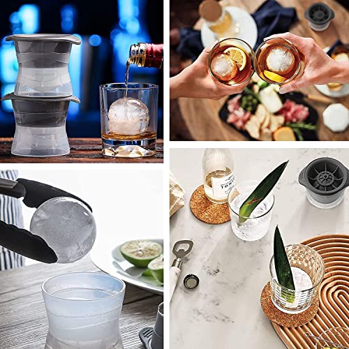 Alexvyan (Pack of 2 Pcs) Sphere Ice Molds Mould - Makes 2 Large Slow Melting Ice Spheres. (Novelty Ice Tray). - Big Round Circle - Image 3