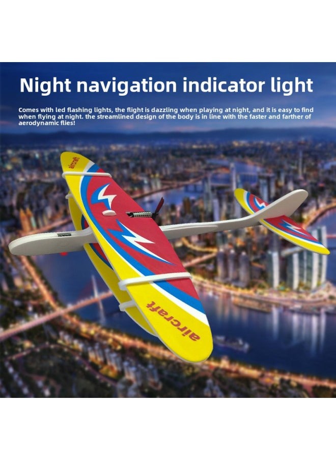 Toy Foam Plane Assembled Model Capacitor Glider Plane Usb Charging Hand Throw EPP Foam Whirling Model-Color:Wright Rechargeable Aircraft Without Light  - Image 5