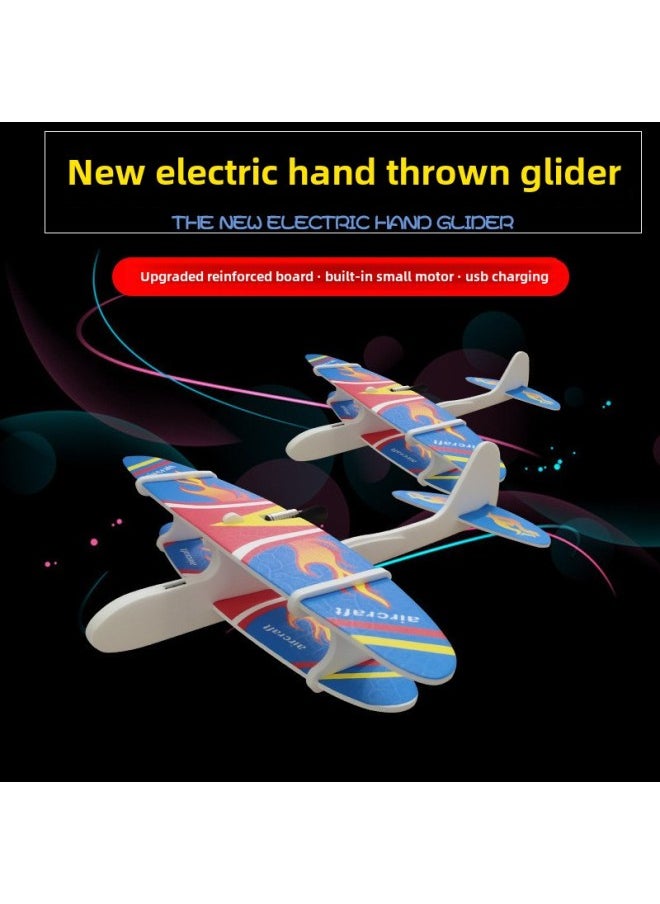 Toy Foam Plane Assembled Model Capacitor Glider Plane Usb Charging Hand Throw EPP Foam Whirling Model-Color:Wright Rechargeable Aircraft Without Light  - Image 4