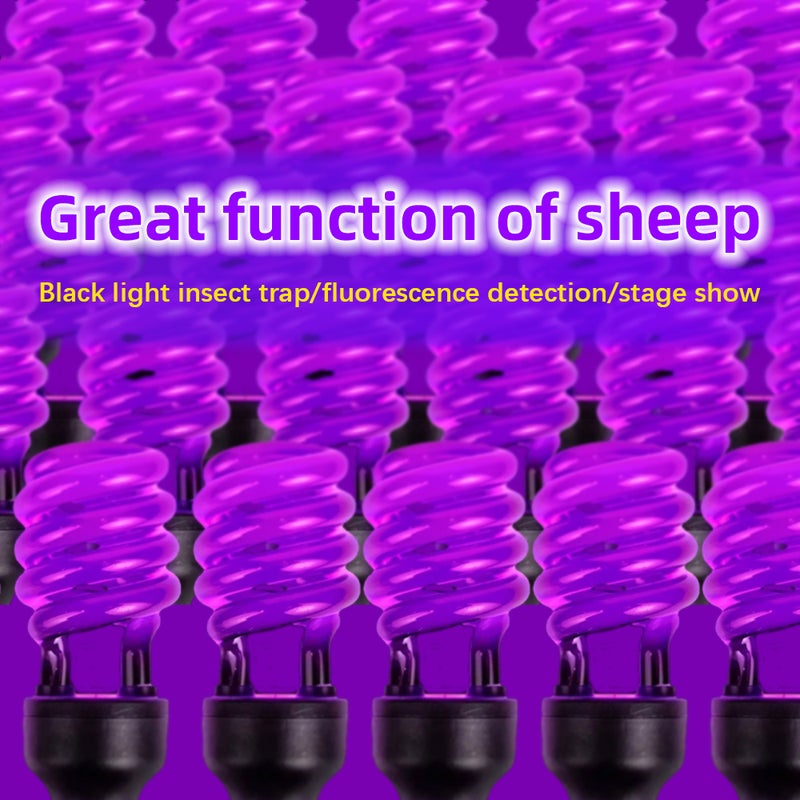 CFL Black Light Bulb(BLB)/Spiral Blacklight/ Perfect for Halloween/ Trapping/20 Watts/110 Volts/365nm/E27/1 Count(Pack of 2) - Image 5