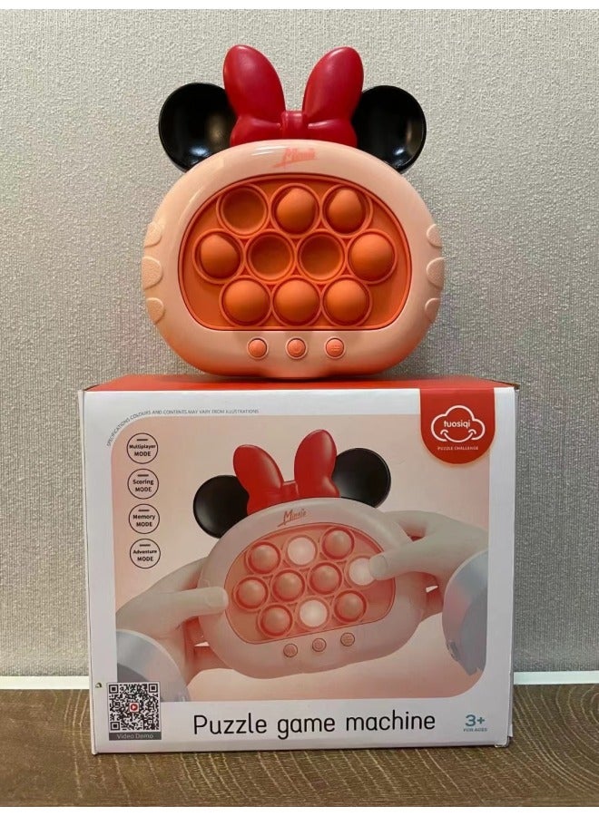 Product Speed Push Game Machine Puzzle Breakthrough Hamster Decompression Artifact Children Press Music Toys Wholesale-Colour:Minnie - Image 1