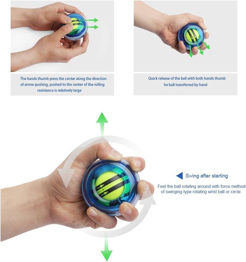 Parallel Halo Power Wrist Ball AUTO Start Gyro Ball with LED Lights Forearm Exerciser Wrist Strengthener for Strengthening Muscle and Bones - Image 4