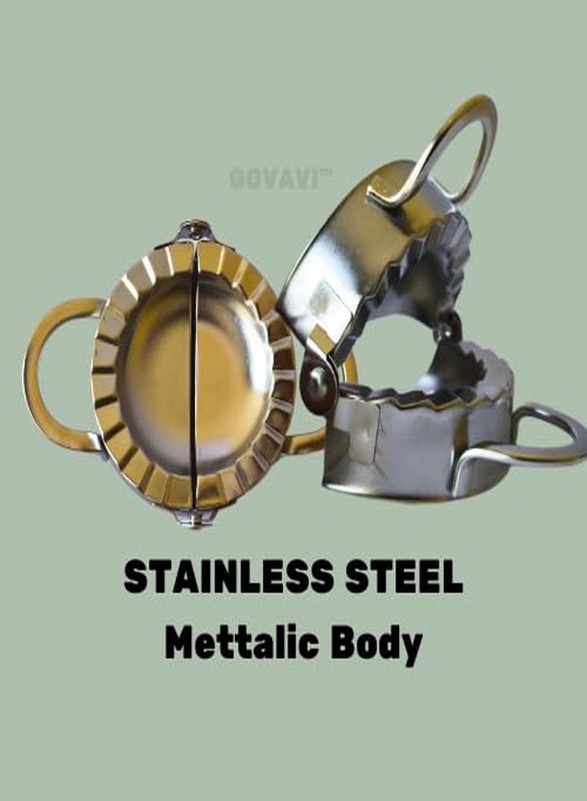 GOVAVI™ Dumpling Maker Momos Maker Dough Press Mould Wrapper Dough Cutter Stainless Steel Kitchen Tool Kitchen Utensil Dumpling Mold Pastry Press Homemade Dumpling Tool - Image 2