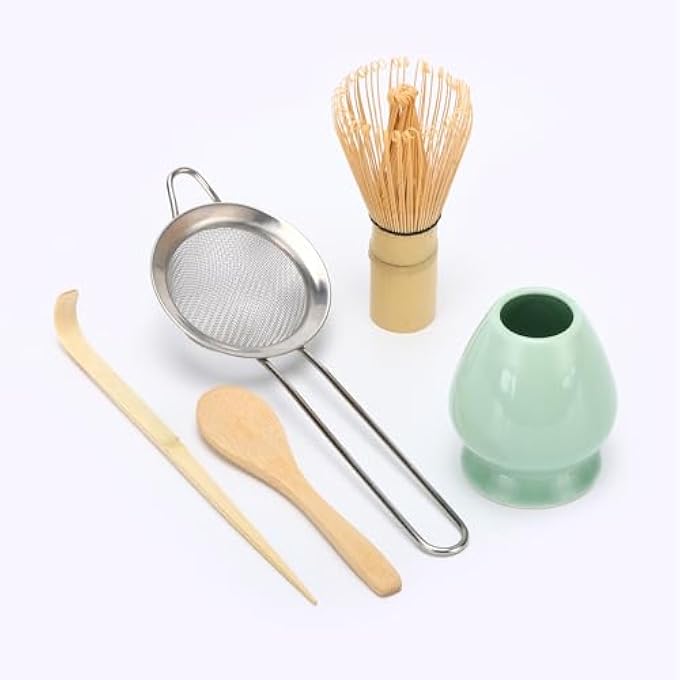 DiDiBirDi Matcha Whisk SetBamboo Matcha Whisk ChasenTraditional ScoopChashakuStainless Steel SifterTea SpoonWhisk HolderJapanese Tea Tools For Ceremony Gift - Image 2