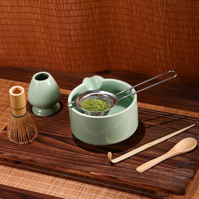 DiDiBirDi Matcha Whisk SetBamboo Matcha Whisk ChasenTraditional ScoopChashakuStainless Steel SifterTea SpoonWhisk HolderJapanese Tea Tools For Ceremony Gift - Image 5