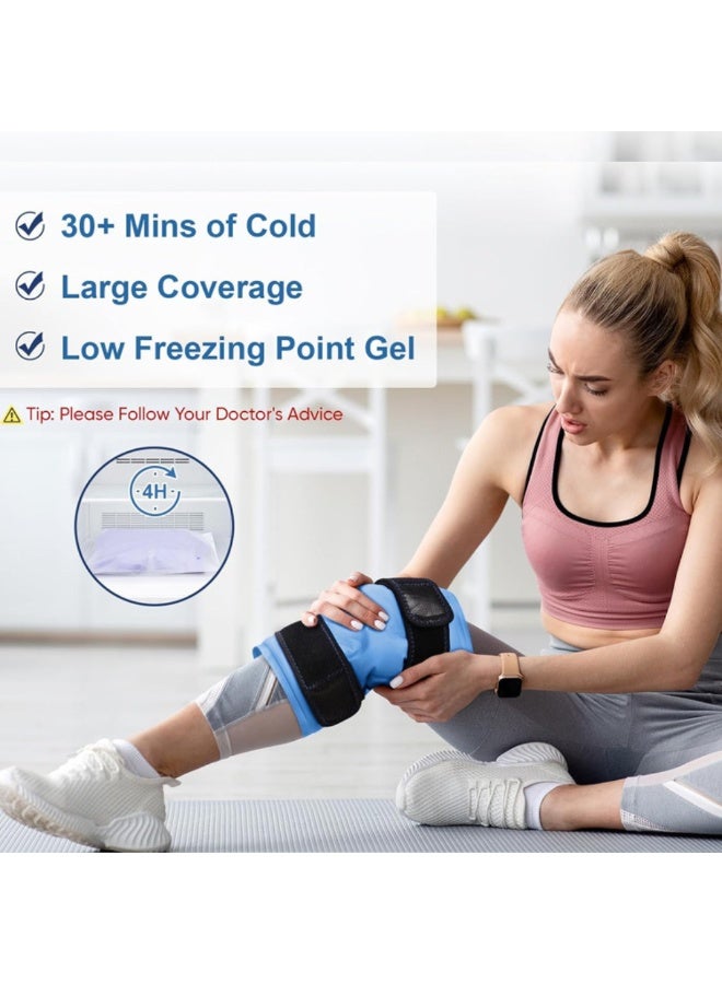 McDou Knee Pain Relief Ice Pack Hot & Cold Therapy - Doctor Recommended Gel Wrap for Arthritis, Joint Pain, Swelling, Sports Injuries & Surgery Recovery - Adjustable Reusable Compress (39*24.5 cm) - Image 4