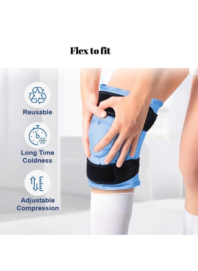 McDou Knee Pain Relief Ice Pack Hot & Cold Therapy - Doctor Recommended Gel Wrap for Arthritis, Joint Pain, Swelling, Sports Injuries & Surgery Recovery - Adjustable Reusable Compress (39*24.5 cm) - Image 3