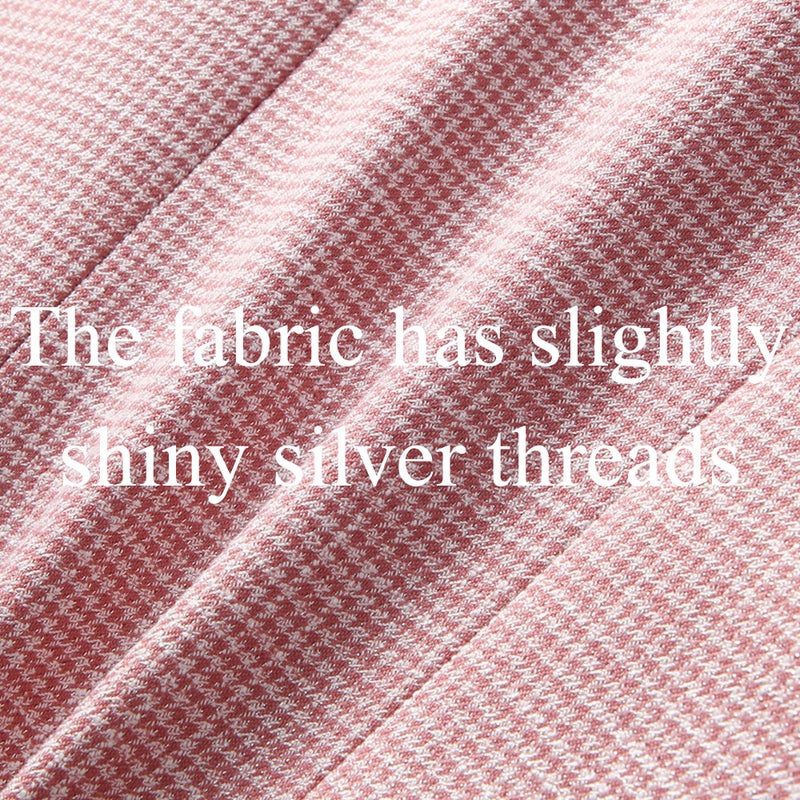 TRONSTORE Women's Suit 2 Piece Set Business Pants Suit for Women Pinstripe Houndstooth Blazer Pink S - Image 2