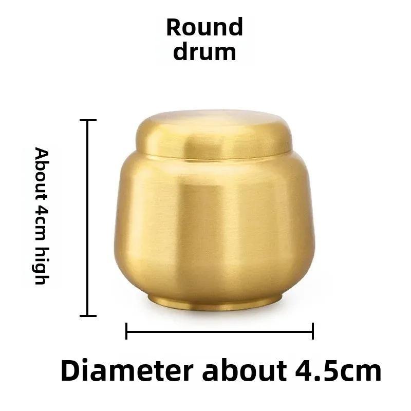 Brass Mini Jar Sealed Container Compact Design - Chinese Origin Versatile Tea Ointment Fragrance Powder Storage for Limited Spaces - Image 1
