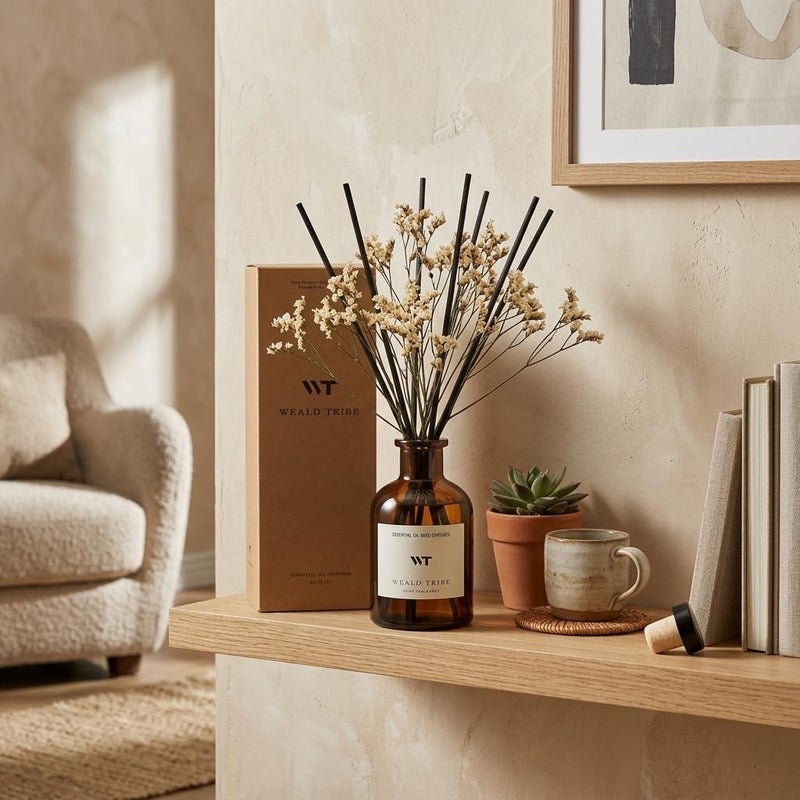 WEALD TRIBE Flower Reed Diffuser Set Lime & Citrus Scent for Bathroom Air Fresheners, Oil Diffuser Sticks | 4.0 fl oz Home Fragrance with Sticks Defusers | House Bedroom Office Shelf Decor - Image 5