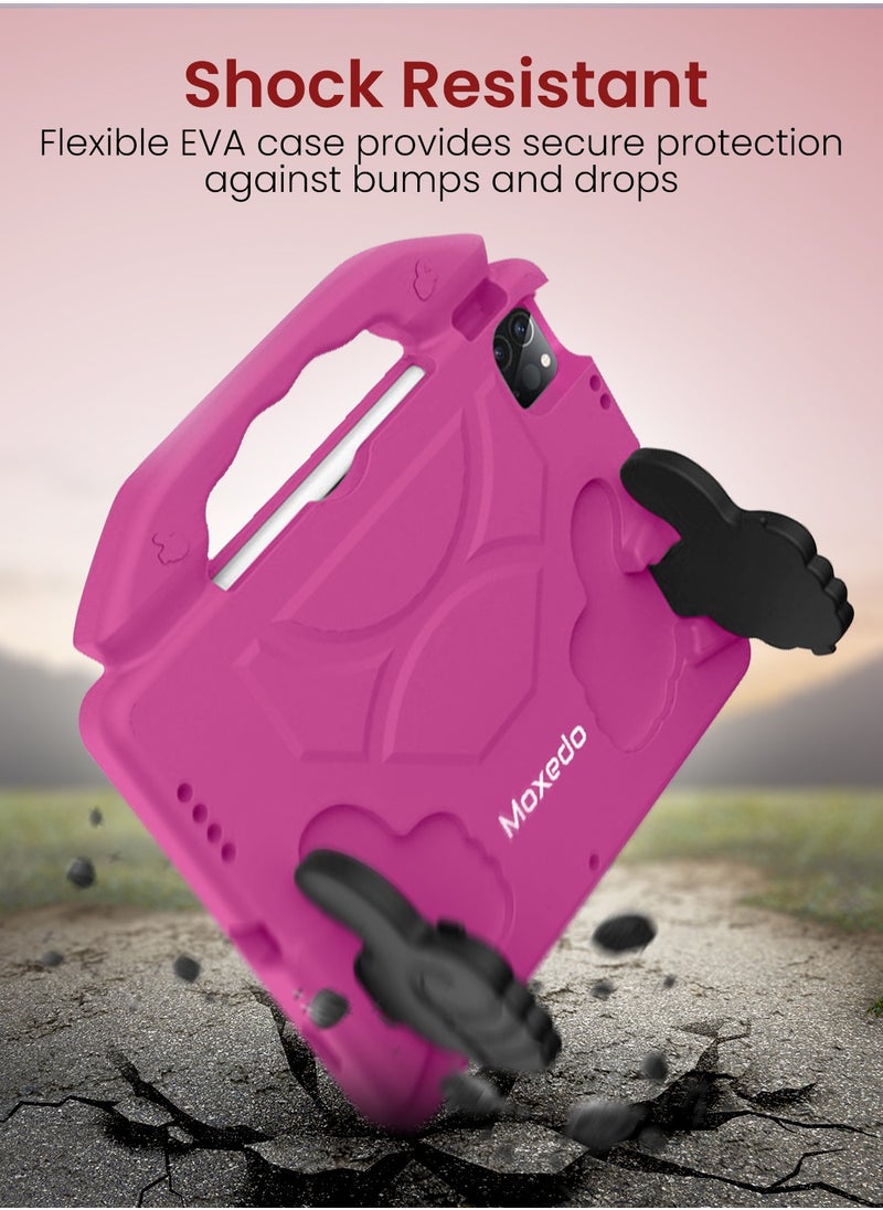 Moxedo Moxedo Shockproof Protective Case Cover Lightweight Convertible Handle Kickstand for Kids with Pencil Holder Compatible for iPad Pro 11 inch (2018 / 2020 / 2021) / iPad Air4 10.9-inch 2020 - Pink  - Image 4