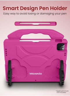 Moxedo Moxedo Shockproof Protective Case Cover Lightweight Convertible Handle Kickstand for Kids with Pencil Holder Compatible for iPad Pro 11 inch (2018 / 2020 / 2021) / iPad Air4 10.9-inch 2020 - Pink  - Image 5