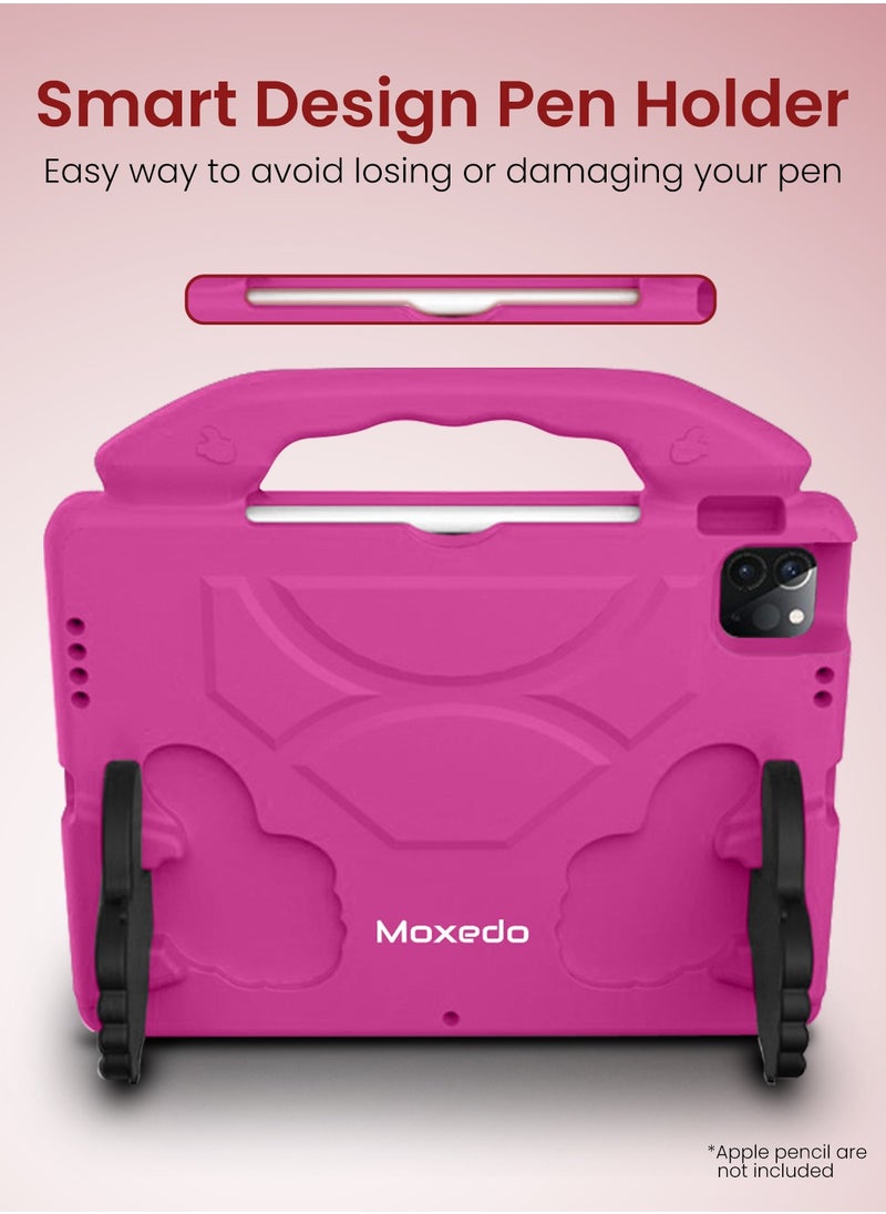 Moxedo Moxedo Shockproof Protective Case Cover Lightweight Convertible Handle Kickstand for Kids with Pencil Holder Compatible for iPad Pro 11 inch (2018 / 2020 / 2021) / iPad Air4 10.9-inch 2020 - Pink  - Image 5