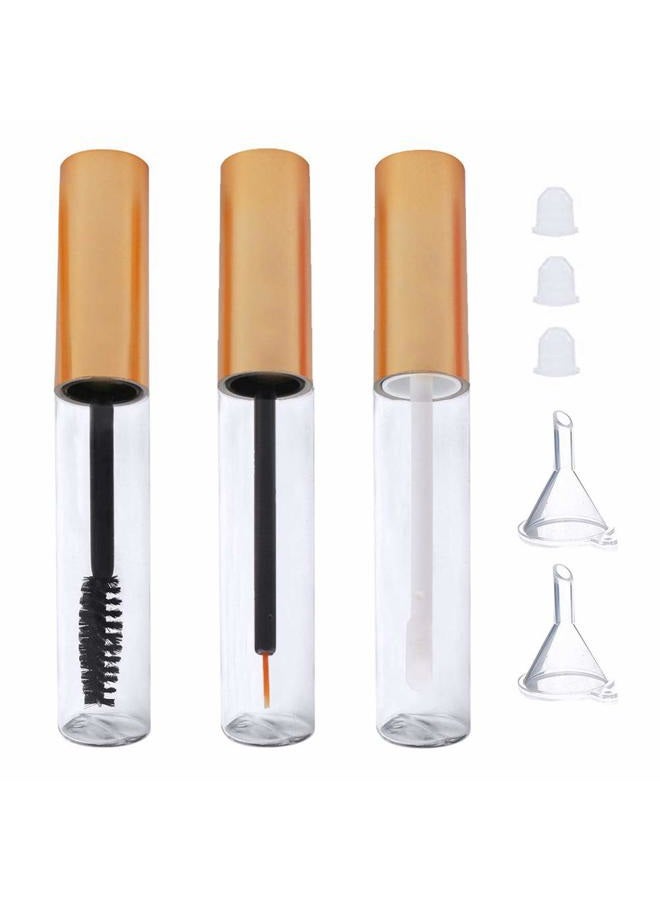 Pengxiaomei 10ml Empty Mascara Tube,Eyeliner Tube and Lip Gloss Tubes,Eyelash Cream Container Bottle with Funnels Transfer Pipettes (3pcs) - Image 1