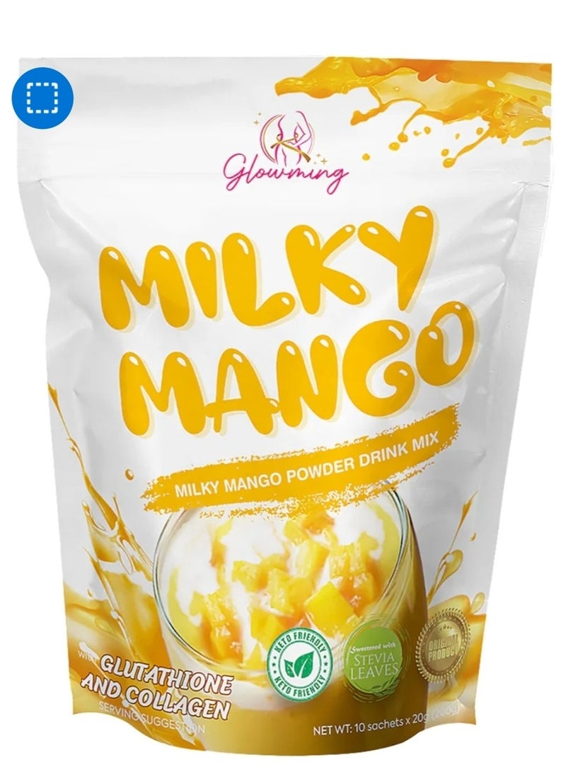 Cc Mango Milk (Mango Milk Powder Drink Mix) with Glutathione & Collagen 10 Sachets x 20g (200g)