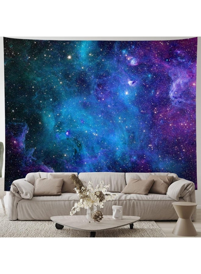 DUNISO Galaxy Tapestry，Blue Starry Sky Tapestry，Universe Space Tapestry，Wall Hanging Psychedelic Tapestry，Mysterious Nebula Stars Wall Tapestry for Living Room Dorm ，235x180cm， Blue Galaxy  - Image 2