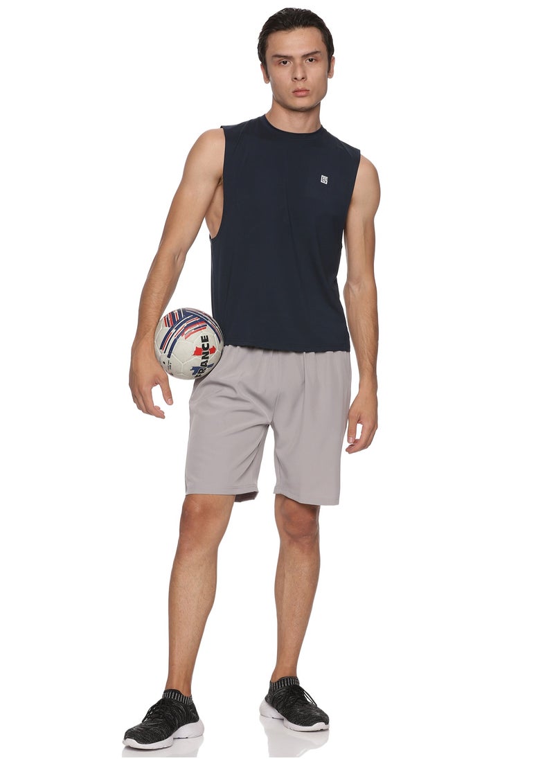 RSO Outfits - Men's Polyester Solid Sports Casual Shorts - Grey - Image 1