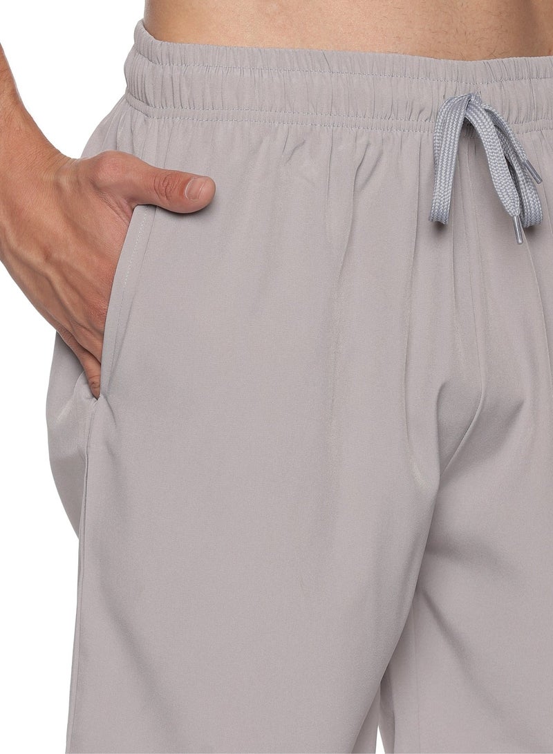 ملابس RSO شورت رياضي كاجوال سادة من البوليستر للرجال - رمادي - Image 3