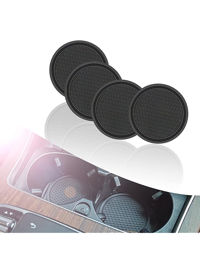 erorex Car Cup Coaster 4Pcs Universal Non Slip Cup Holders Embedded In Ornaments Coaster Car Cup Coaster Car Interior Accessories - Image 1