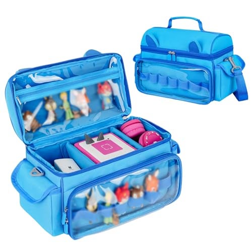 Jaffzora Carrying Case Compatible with Toniebox 2 & 1 Starter Set,Cute Storage Bag Fits for Tonies Figures Characters,Tonies Headphones & Accessories, Blue(Bag Only) - Image 1
