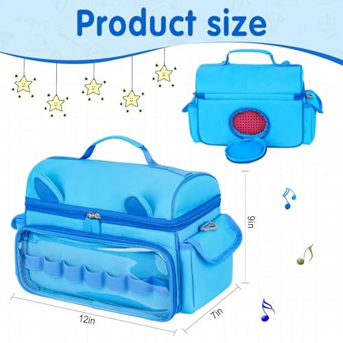 Jaffzora Carrying Case Compatible with Toniebox 2 & 1 Starter Set,Cute Storage Bag Fits for Tonies Figures Characters,Tonies Headphones & Accessories, Blue(Bag Only) - Image 2