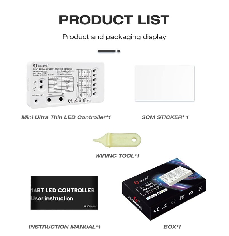 Protium mini version ZigBee RGBW LED Strip Controller Work with Hue Bridge Echo PlusLightify Hub by APP and Voice and apple home kit - Image 2