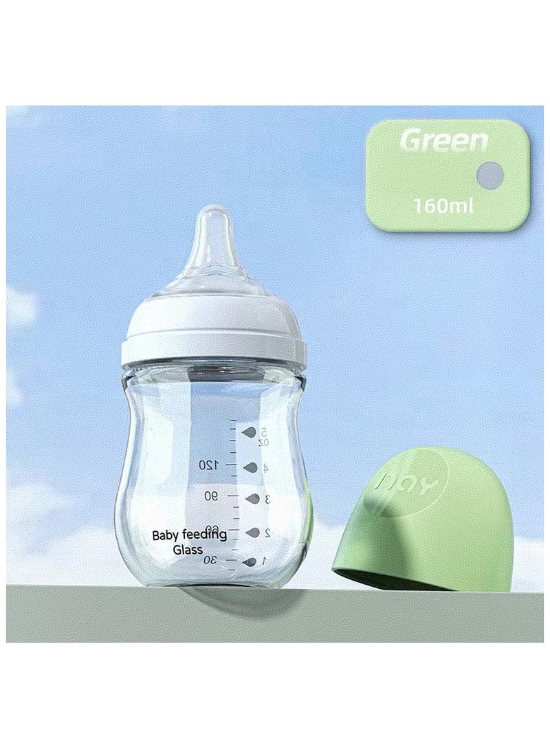 ULHYC - Glass natural baby bottle with natural responsive nipple, transparent color - Image 1