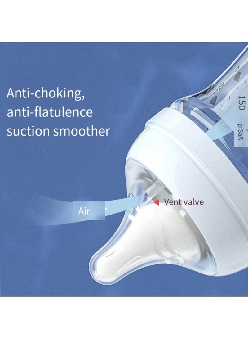 ULHYC - Glass natural baby bottle with natural responsive nipple, transparent color - Image 2