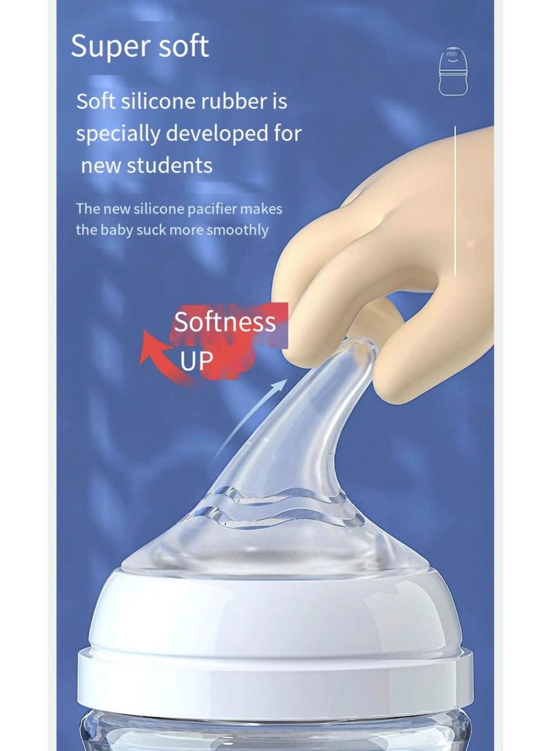 ULHYC - Glass natural baby bottle with natural responsive nipple, transparent color - Image 4