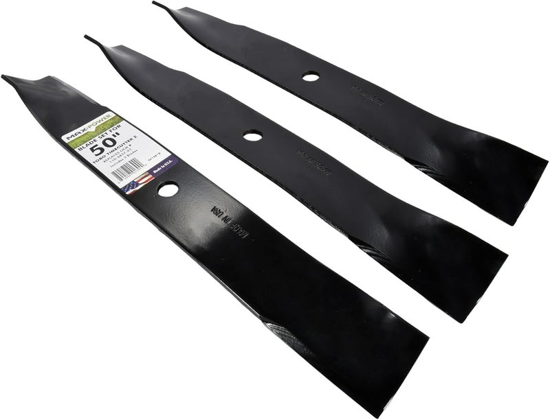 Max Power 561381B 3 High Lift Blade Set for 50'' Cut Toro Time Cutter Z Mowers Replaces OEM no. 110-6837-03, 112-9759-03, & 115-5059-03 - Image 2