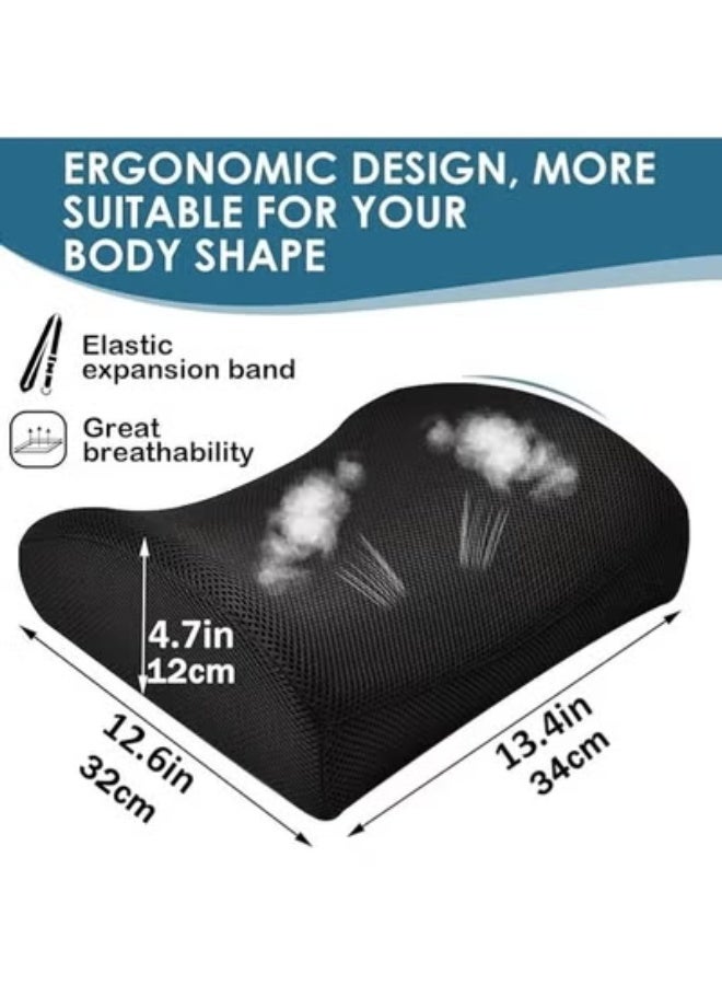Ergonomic Memory Foam Seat Cushion and Lumbar Support Pillow Set for Office Chair Car and Home, Coccyx Support Cushion for Comfortable Sitting and Posture Support - Image 2
