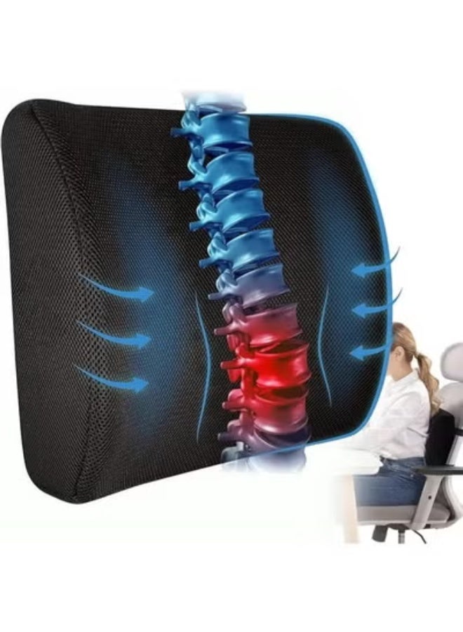 Ergonomic Memory Foam Seat Cushion and Lumbar Support Pillow Set for Office Chair Car and Home, Coccyx Support Cushion for Comfortable Sitting and Posture Support - Image 3