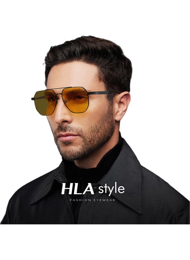 HLA Night Vision Carbon Fiber High-End Men'S Sunglasses Day And Night Dual-Use Polarized Sunglasses Night Driving Special - Image 2