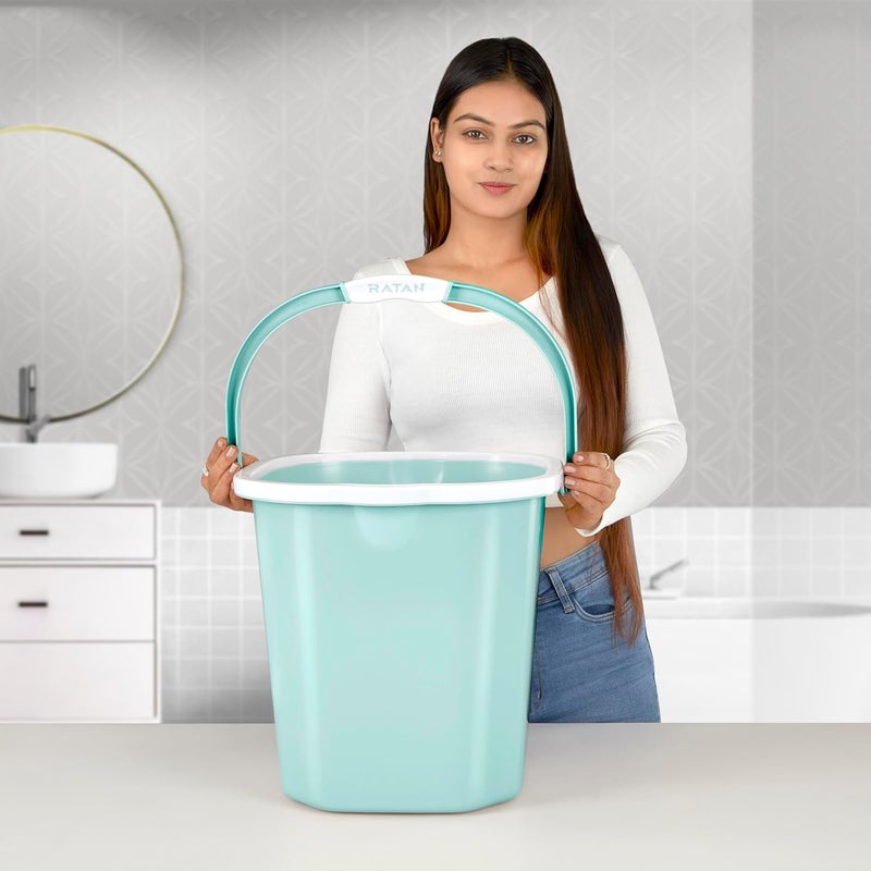 RATAN PLASTICWARE دلو راتان بلاستيكوير بريميا 25 لتر X 1 لون نعناع خفيف الوزن وسهل الحمل مثالي للاستخدام في الحمامات والمطابخ والمناطق الرطبة - Image 3