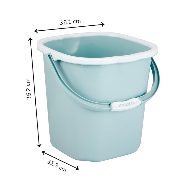 RATAN PLASTICWARE دلو راتان بلاستيكوير بريميا 25 لتر X 1 لون نعناع خفيف الوزن وسهل الحمل مثالي للاستخدام في الحمامات والمطابخ والمناطق الرطبة - Image 2