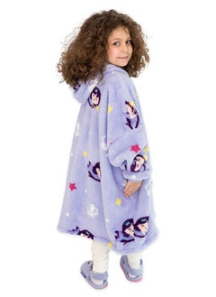 Milk&Moo Milk&Moo Little Mermaid Wearable Blanket Hoodie Kid Boys Girls, Soft Blanket with Sleeves, Hooded Blanket with Pouch, Fleece Blankets for birthday gifts, One Size ,Purple  - Image 3