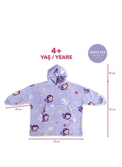 Milk&Moo Milk&Moo Little Mermaid Wearable Blanket Hoodie Kid Boys Girls, Soft Blanket with Sleeves, Hooded Blanket with Pouch, Fleece Blankets for birthday gifts, One Size ,Purple  - Image 4