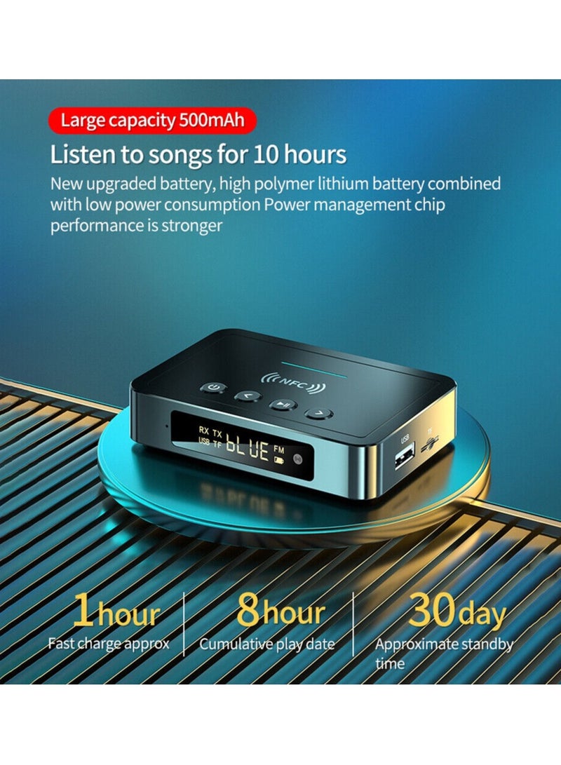 NFC Bluetooth 5.0 Transmitter Receiver Bluetooth Receiver RX Bluetooth Transmitter TX FM Transmitter 3-in-1 Bluetooth Adapter for PC TV Flat Panel Speaker Home Car Audio System  - Image 5