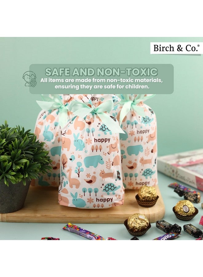 Birch & Co. أكياس هدايا ورقية من بيرش وشركاه - أكياس بوتلي، أكياس هدايا للعودة لعيد ميلاد الأطفال | حقيبة هدايا للعودة - أكياس تغليف للهدايا لعيد الميلاد - أكياس حفلات، عبوة 50، حيوانات - متعددة الألوان - Image 4