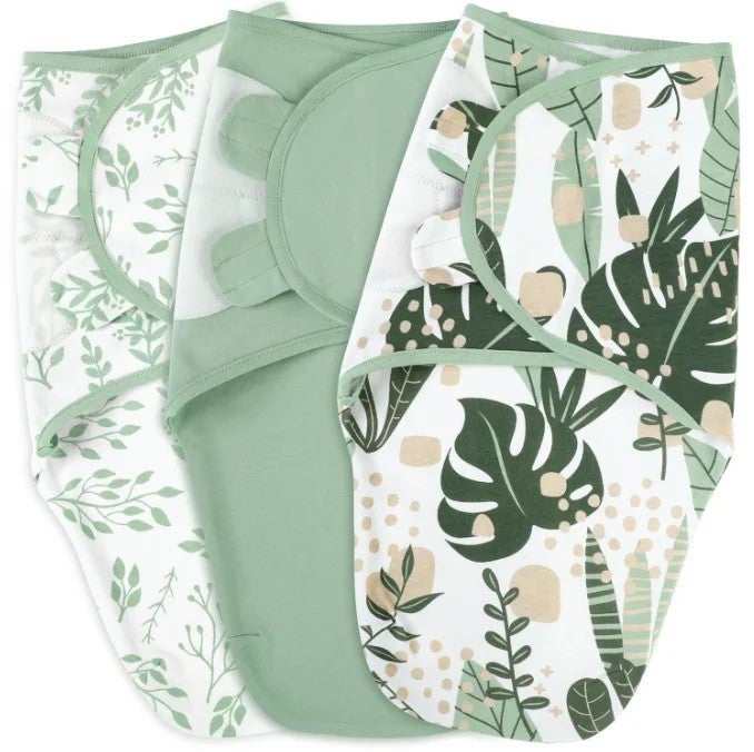Y&D 3Pcs 100% Cotton Baby Swaddle Set - Adjustable Infant Wrap Blanket for Spring - Swaddlers Sleep Sack - Image 2