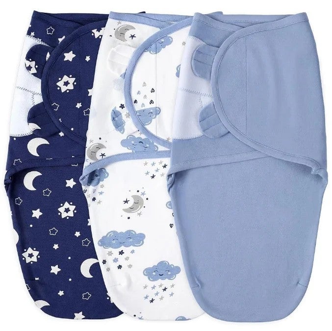 Y&D 3Pcs 100% Cotton Baby Swaddle Set - Adjustable Infant Wrap Blanket for Spring - Swaddlers Sleep Sack - Image 3
