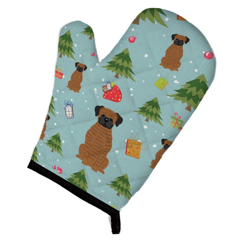 Caroline's Treasures ""Caroline's Treasures BB4777OVMT Christmas Brindle Boxer Oven Mitt  12"""" by 8.5""""  Multicolor""