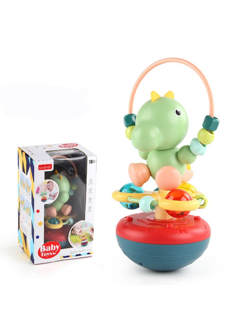 Infant And Toddler Multifunctional Rattle Tumbler Baby Can Chew And Grasp The Hand Grasp The Ball Molar Chewing Fun Baby Toy (Swinging Dinosaur Tumbler) - Image 1