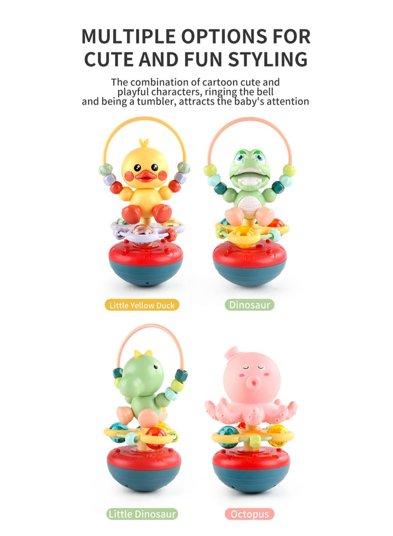 Infant And Toddler Multifunctional Rattle Tumbler Baby Can Chew And Grasp The Hand Grasp The Ball Molar Chewing Fun Baby Toy (Swinging Dinosaur Tumbler) - Image 3